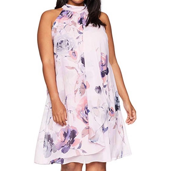 Women’s Dress Plus Size 18 Printed Overlay SL - Picture 3 of 3